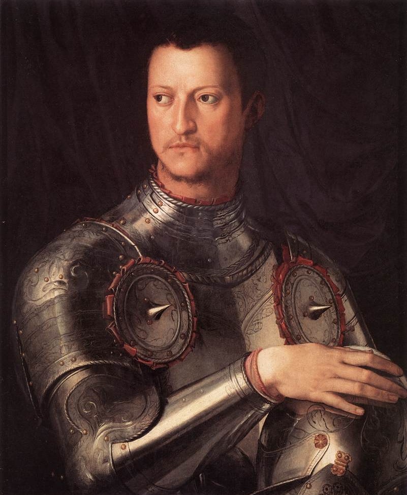 Cosimo I de Médici en armadura, retrato de Bronzino, ca. 1545